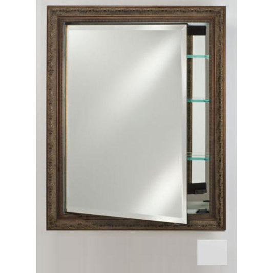 Afina Signature 24" x 36" Arlington White Recessed Reversible Hinged Single Door Medicine Cabinet With Beveled Edge Mirror