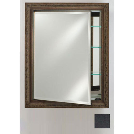 Afina Signature 24" x 36" Colorgrain Black Recessed Reversible Hinged Single Door Medicine Cabinet With Beveled Edge Mirror