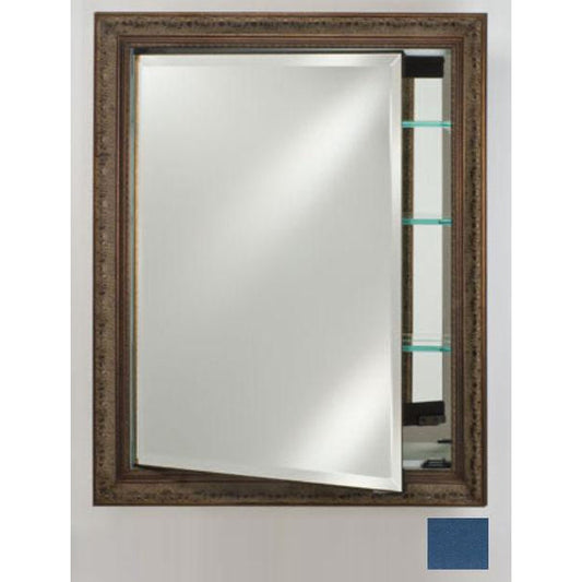 Afina Signature 24" x 36" Colorgrain Blue Recessed Reversible Hinged Single Door Medicine Cabinet With Beveled Edge Mirror