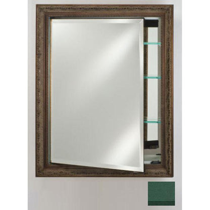 Afina Signature 24" x 36" Colorgrain Green Recessed Reversible Hinged Single Door Medicine Cabinet With Beveled Edge Mirror