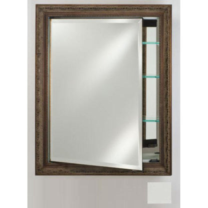 Afina Signature 24" x 36" Colorgrain White Recessed Reversible Hinged Single Door Medicine Cabinet With Beveled Edge Mirror