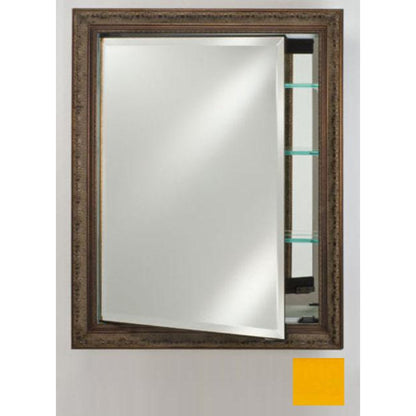 Afina Signature 24" x 36" Colorgrain Yellow Recessed Reversible Hinged Single Door Medicine Cabinet With Beveled Edge Mirror