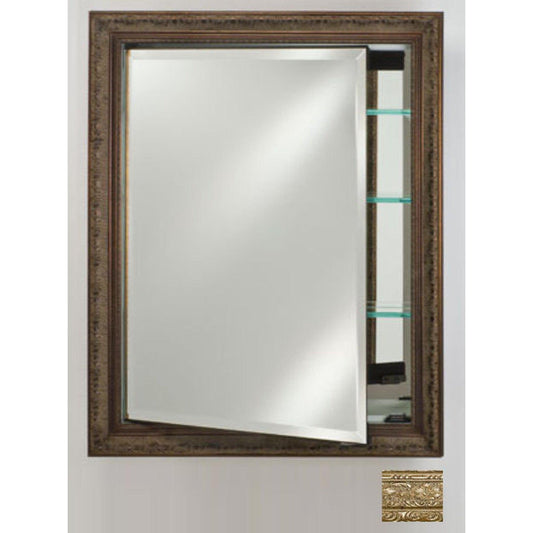 Afina Signature 24" x 36" Regal Antique Silver Recessed Reversible Hinged Single Door Medicine Cabinet With Beveled Edge Mirror