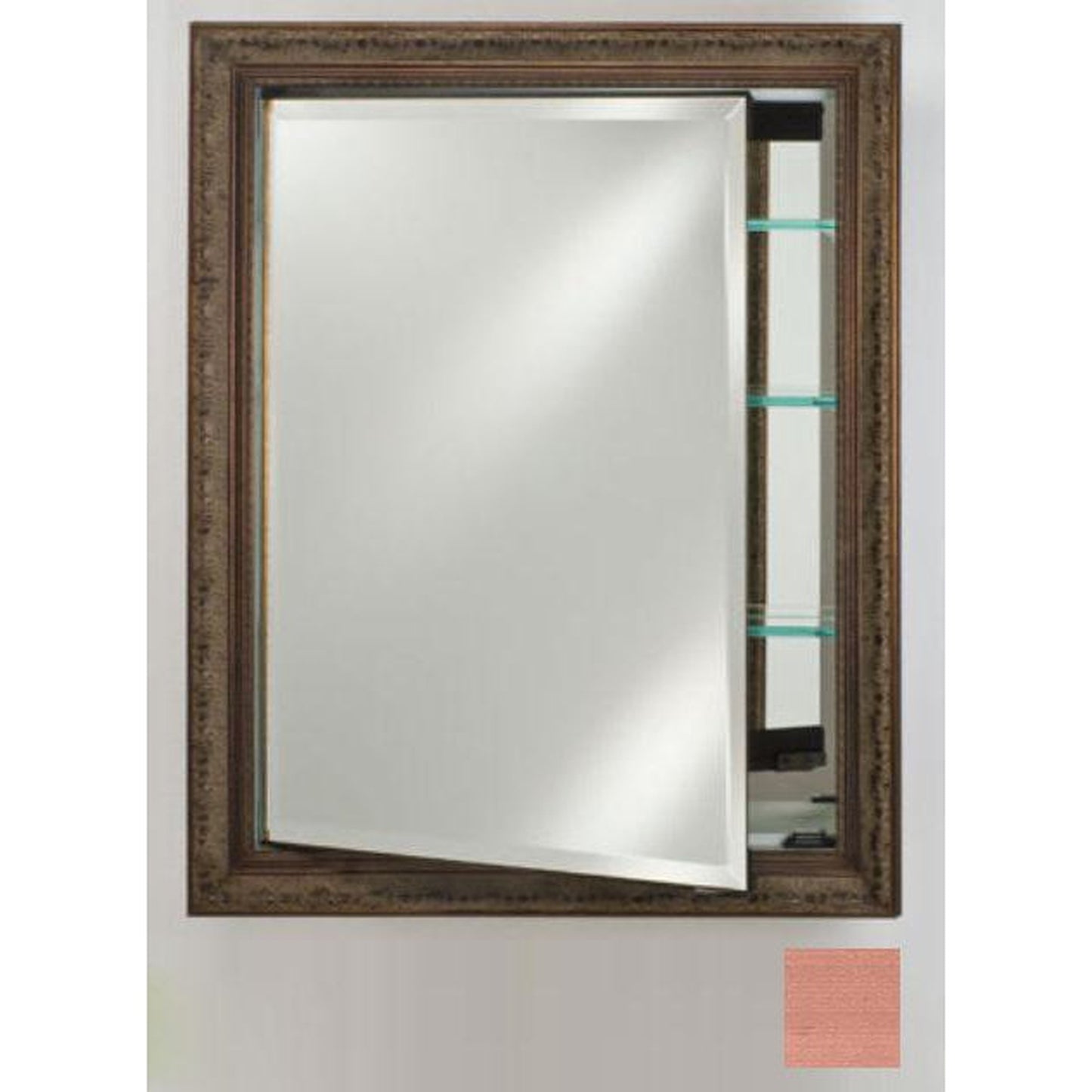 Afina Signature 24" x 36" Soho Brushed Bronze Recessed Reversible Hinged Single Door Medicine Cabinet With Beveled Edge Mirror