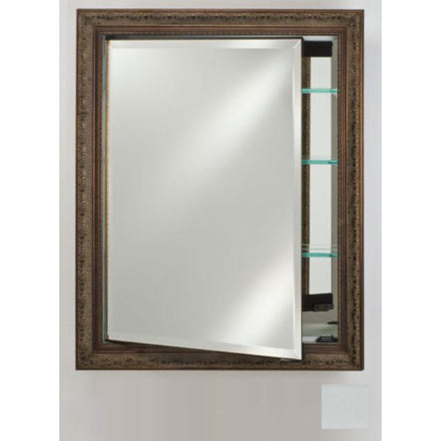 Afina Signature 24" x 36" Soho Satin White Recessed Reversible Hinged Single Door Medicine Cabinet With Beveled Edge Mirror