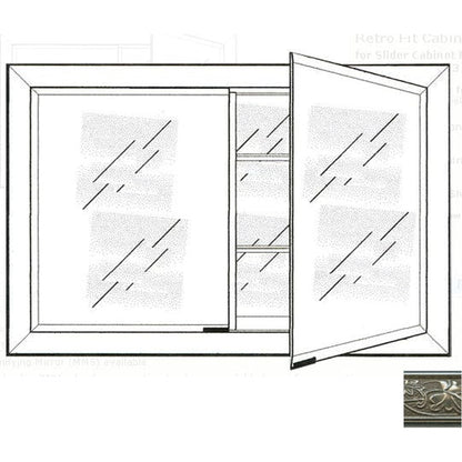 Afina Signature 27" x 21" Aristocrat Antique Silver Recessed Retro-Fit Double Door Medicine Cabinet With Beveled Edge Mirror
