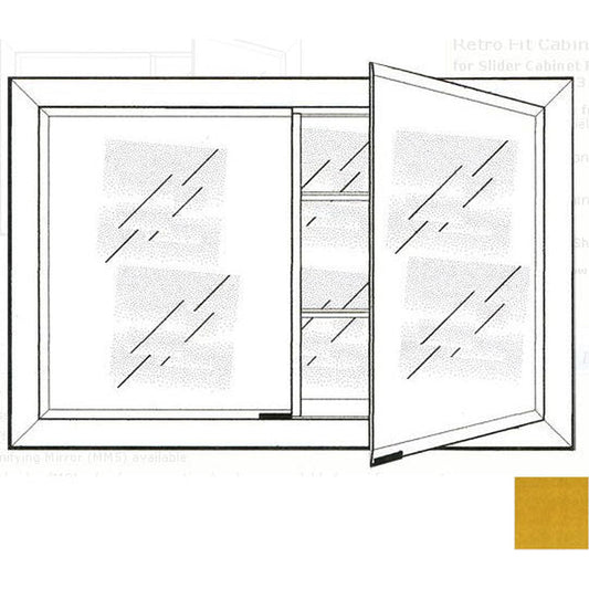 Afina Signature 27" x 21" Colorgrain Yellow Recessed Retro-Fit Double Door Medicine Cabinet With Beveled Edge Mirror