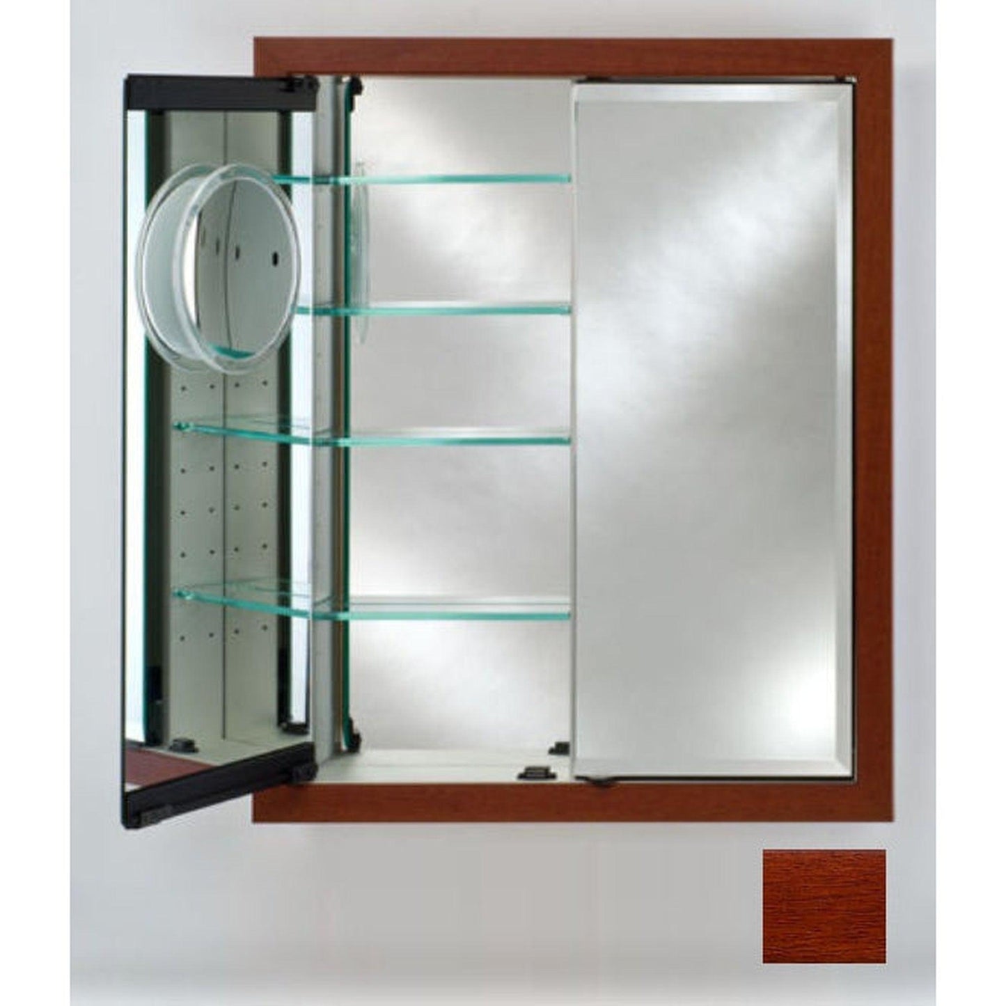 Afina Signature 31" x 36" Arlington Cherry Recessed Double Door Medicine Cabinet With Beveled Edge Mirror