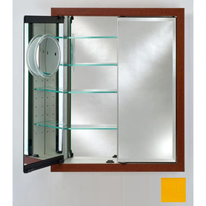 Afina Signature 31" x 36" Colorgrain Yellow Recessed Double Door Medicine Cabinet With Beveled Edge Mirror