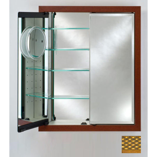 Afina Signature 31" x 36" Elegance Antique Gold Recessed Double Door Medicine Cabinet With Beveled Edge Mirror
