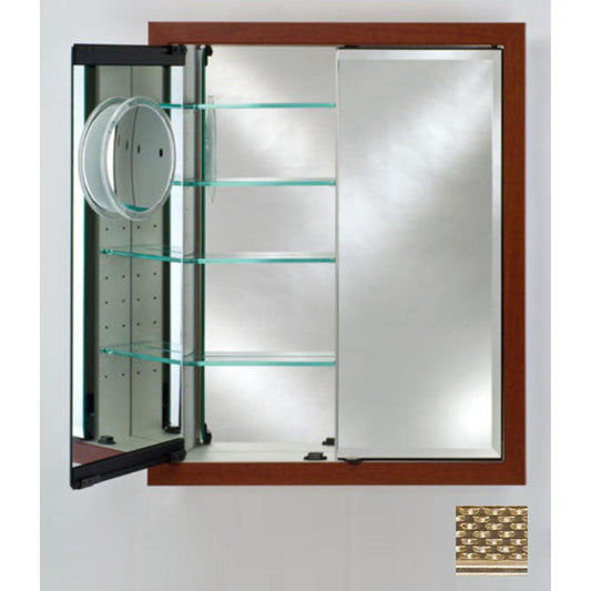 Afina Signature 31" x 36" Elegance Antique Silver Recessed Double Door Medicine Cabinet With Beveled Edge Mirror