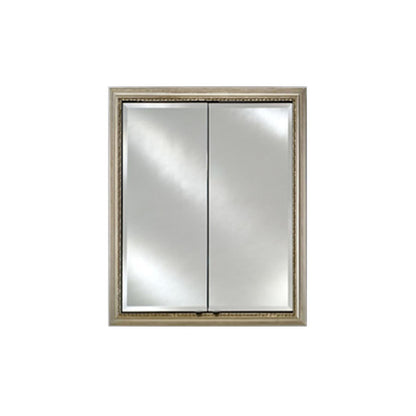 Afina Signature 31" x 36" Polished Glimmer-Flat Recessed Double Door Medicine Cabinet With Beveled Edge Mirror