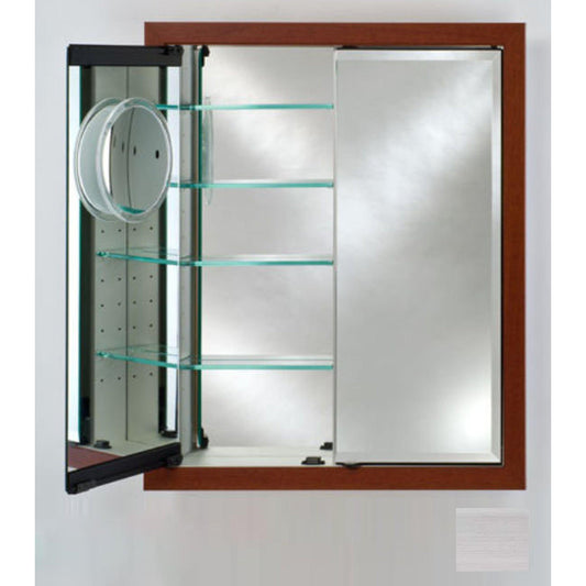 Afina Signature 31" x 36" Soho Satin White Recessed Double Door Medicine Cabinet With Beveled Edge Mirror