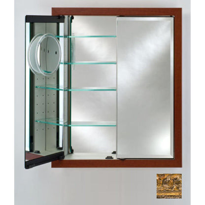 Afina Signature 31" x 36" Tuscany Antique Gold Recessed Double Door Medicine Cabinet With Beveled Edge Mirror