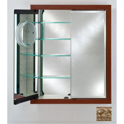 Afina Signature 31" x 36" Tuscany Antique Silver Recessed Double Door Medicine Cabinet With Beveled Edge Mirror