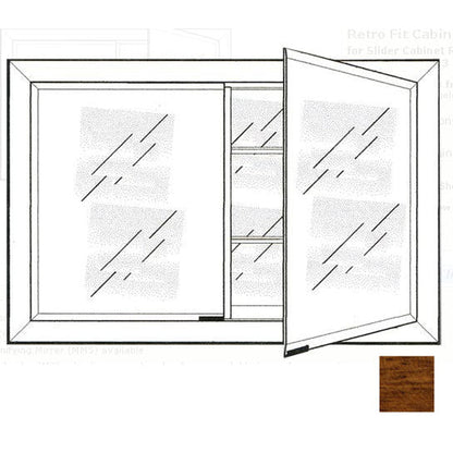 Afina Signature 33" x 23" Arlington Honey Recessed Retro-Fit Double Door Medicine Cabinet With Beveled Edge Mirror