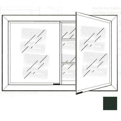 Afina Signature 33" x 23" Colorgrain Green Recessed Retro-Fit Double Door Medicine Cabinet With Beveled Edge Mirror