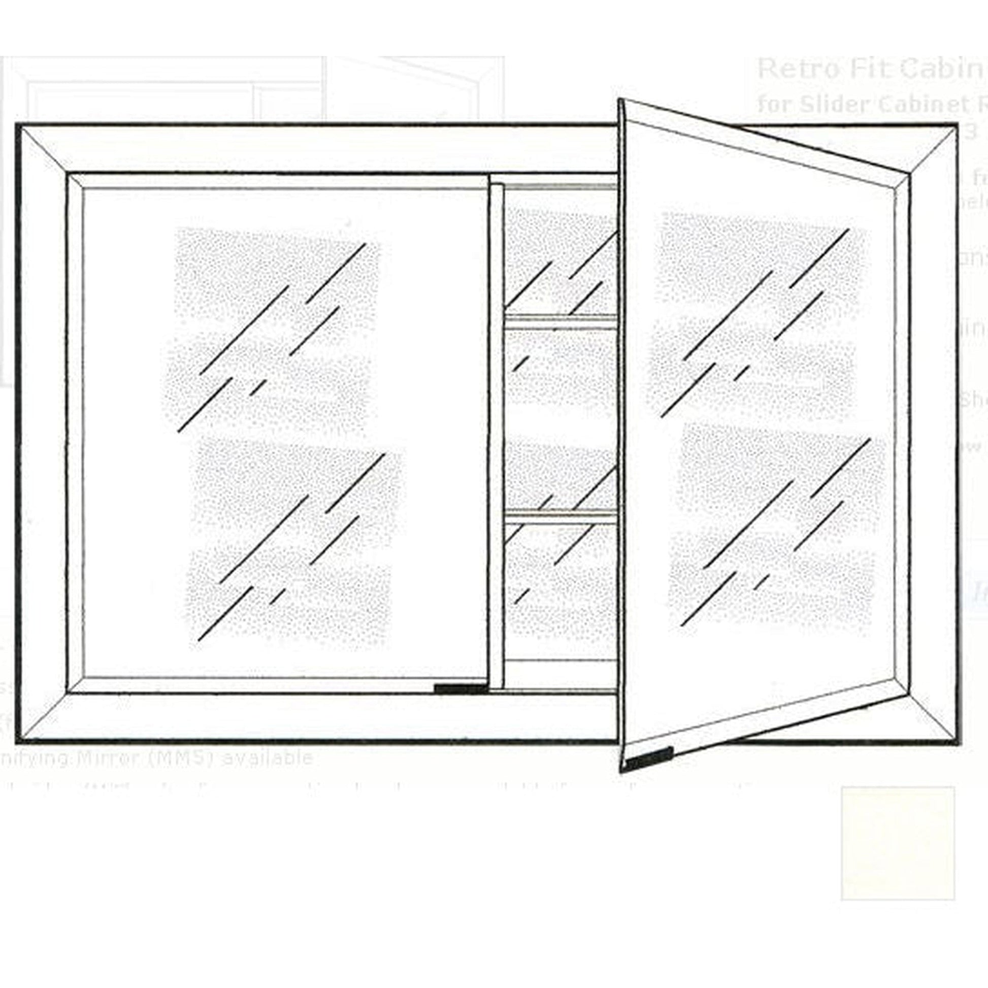 Afina Signature 33" x 23" Colorgrain White Recessed Retro-Fit Double Door Medicine Cabinet With Beveled Edge Mirror