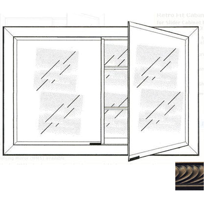 Afina Signature 33" x 23" Versailles Antique Pewter Recessed Retro-Fit Double Door Medicine Cabinet With Beveled Edge Mirror