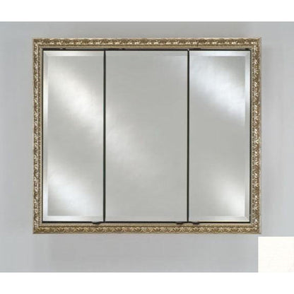 Afina Signature 34" x 30" Arlington White Recessed Triple Door Medicine Cabinet With Beveled Edge Mirror