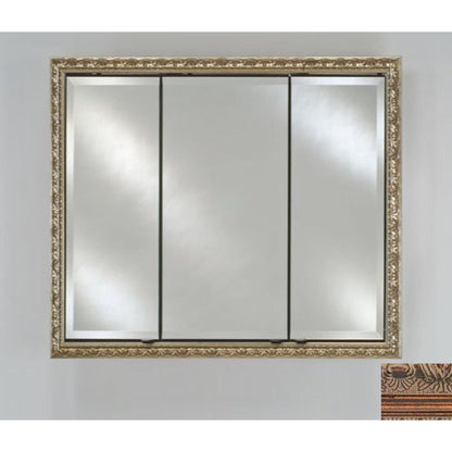 Afina Signature 34" x 30" Siena Antique Oiled Bronze Recessed Triple Door Medicine Cabinet With Beveled Edge Mirror