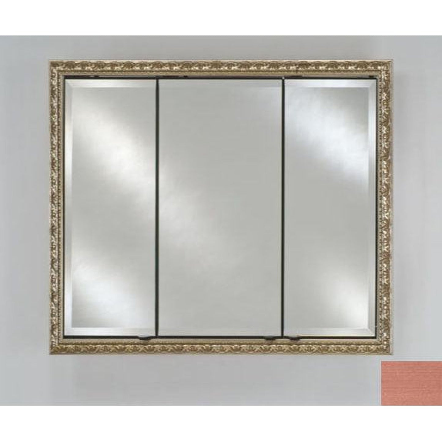 Afina Signature 34" x 30" Soho Brushed Bronze Recessed Triple Door Medicine Cabinet With Beveled Edge Mirror