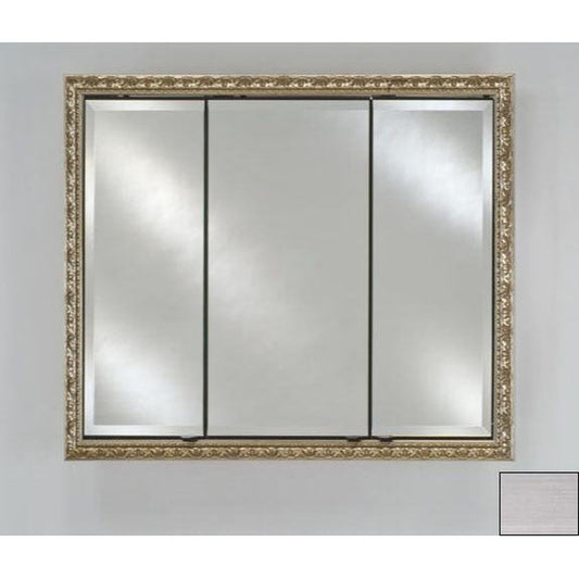 Afina Signature 34" x 30" Soho Stainless Recessed Triple Door Medicine Cabinet With Beveled Edge Mirror