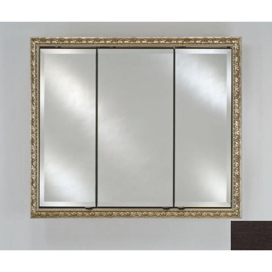 Afina Signature 34" x 30" Tribeca Espresso Recessed Triple Door Medicine Cabinet With Beveled Edge Mirror