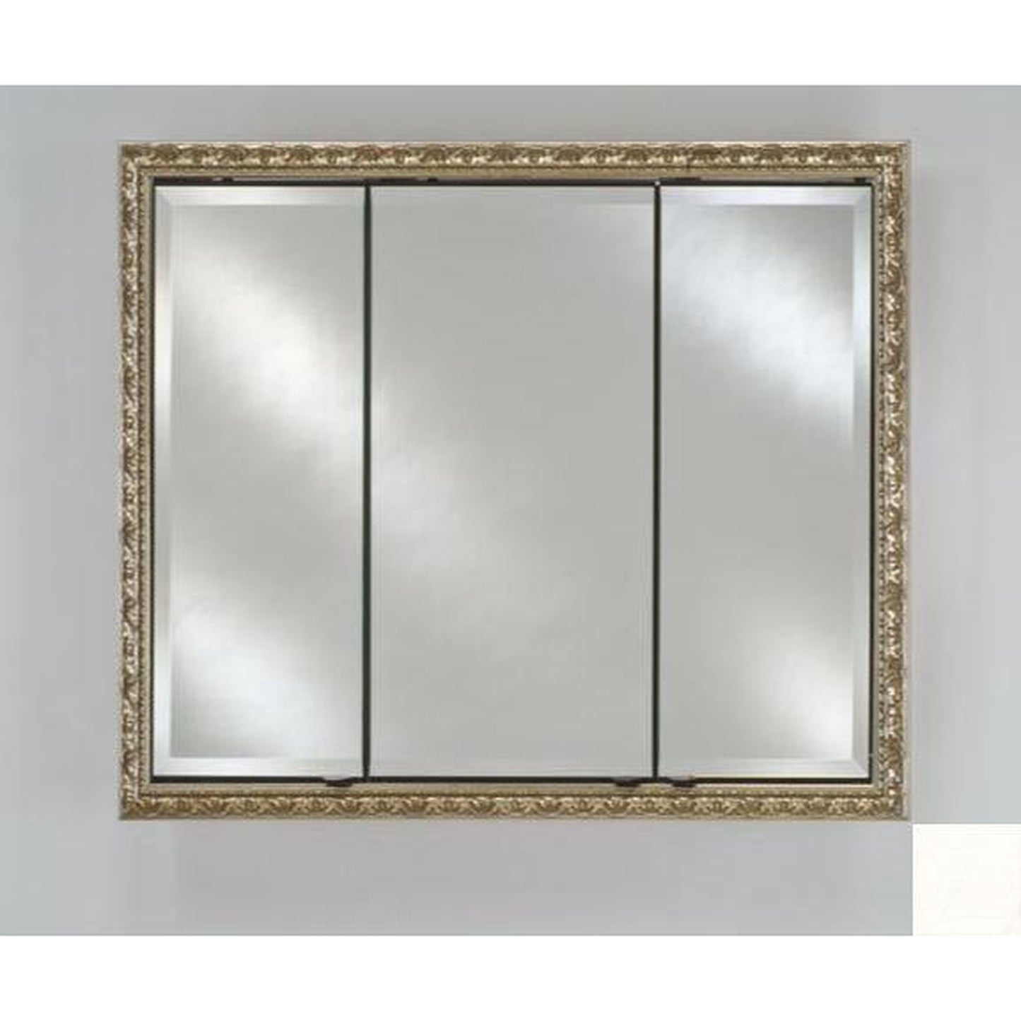 Afina Signature 38" x 30" Arlington White Recessed Triple Door Medicine Cabinet With Beveled Edge Mirror