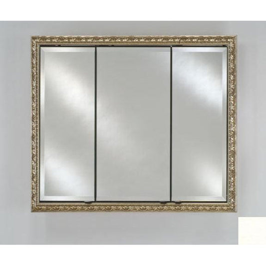 Afina Signature 38" x 30" Colorgrain White Recessed Triple Door Medicine Cabinet With Beveled Edge Mirror