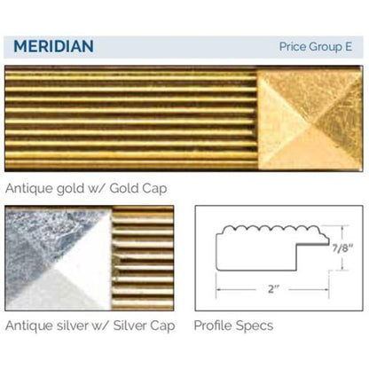 Afina Signature 38" x 30" Meridian Antique Gold With Antique Silver Caps Recessed Triple Door Medicine Cabinet With Beveled Edge Mirror