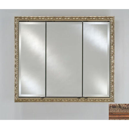 Afina Signature 38" x 30" Siena Antique Oiled Bronze Recessed Triple Door Medicine Cabinet With Beveled Edge Mirror