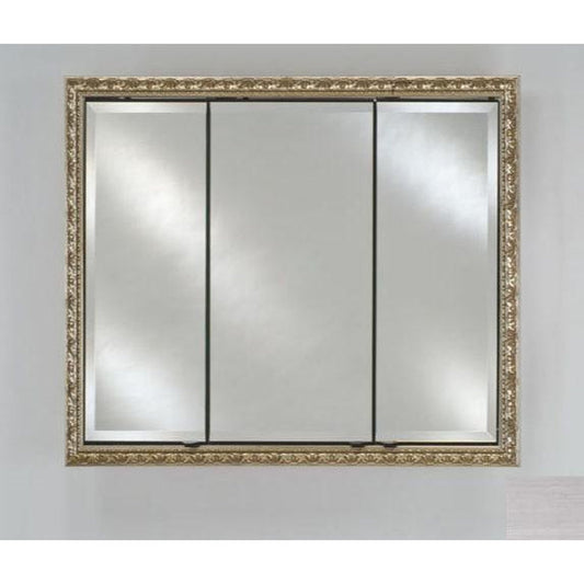 Afina Signature 38" x 30" Soho Stainless Recessed Triple Door Medicine Cabinet With Beveled Edge Mirror