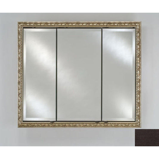 Afina Signature 38" x 30" Tribeca Espresso Recessed Triple Door Medicine Cabinet With Beveled Edge Mirror