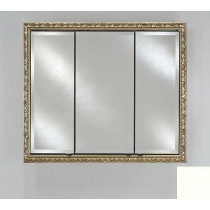 Afina Signature 44" x 30" Colorgrain White Recessed Triple Door Medicine Cabinet With Beveled Edge Mirror