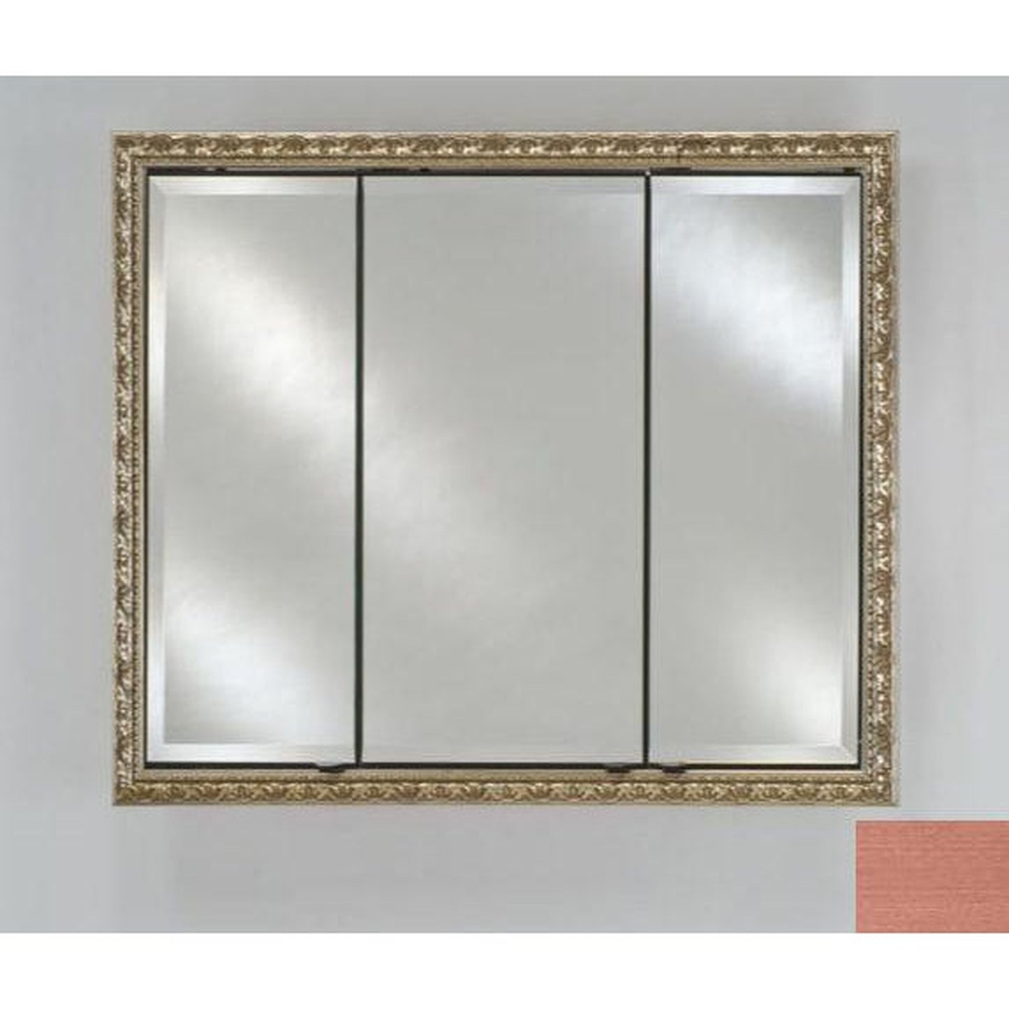 Afina Signature 44" x 30" Soho Brushed Bronze Recessed Triple Door Medicine Cabinet With Beveled Edge Mirror