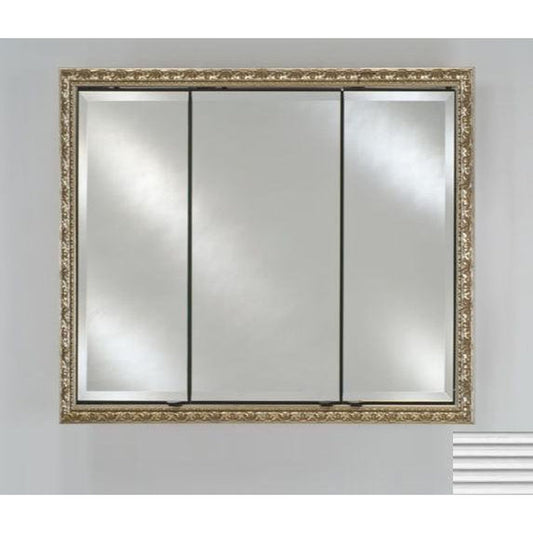 Afina Signature 44" x 30" Soho Fluted Chrome Recessed Triple Door Medicine Cabinet With Beveled Edge Mirror