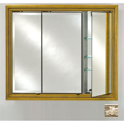 Afina Signature 47" x 36" Aristocrat Antique Silver Recessed Triple Door Medicine Cabinet With Beveled Edge Mirror