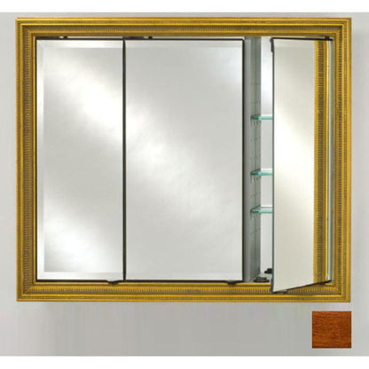 Afina Signature 47" x 36" Arlington Honey Recessed Triple Door Medicine Cabinet With Beveled Edge Mirror