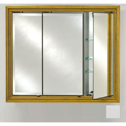 Afina Signature 47" x 36" Arlington White Recessed Triple Door Medicine Cabinet With Beveled Edge Mirror