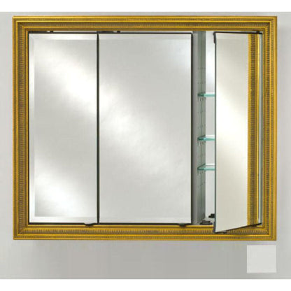 Afina Signature 47" x 36" Colorgrain White Recessed Triple Door Medicine Cabinet With Beveled Edge Mirror