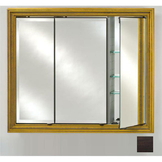 Afina Signature 47" x 36" Tribeca Espresso Recessed Triple Door Medicine Cabinet With Beveled Edge Mirror