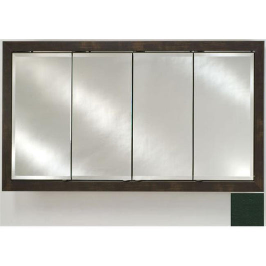 Afina Signature 58" x 30" Colorgrain Green Recessed Four Door Medicine Cabinet With Beveled Edge Mirror