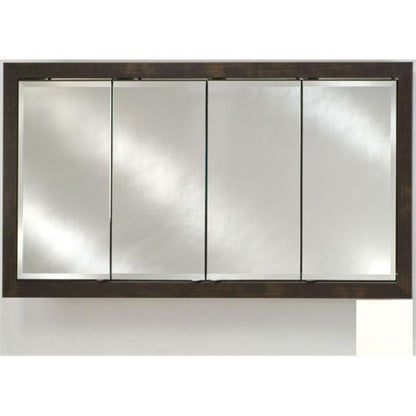 Afina Signature 58" x 30" Colorgrain White Recessed Four Door Medicine Cabinet With Beveled Edge Mirror