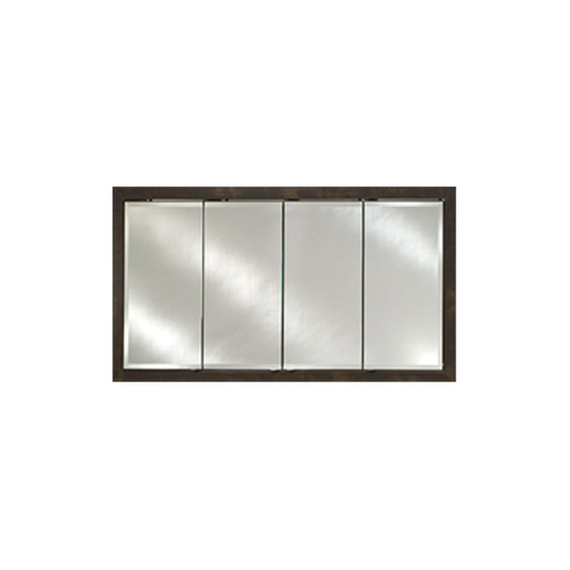 Afina Signature 58" x 30" Polished Glimmer-Scallop Recessed Four Door Medicine Cabinet With Beveled Edge Mirror