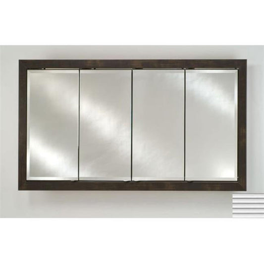 Afina Signature 58" x 30" Soho Fluted Chrome Recessed Four Door Medicine Cabinet With Beveled Edge Mirror