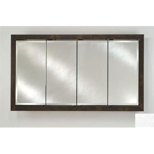 Afina Signature 58" x 30" Tribeca Satin Silver Recessed Four Door Medicine Cabinet With Beveled Edge Mirror