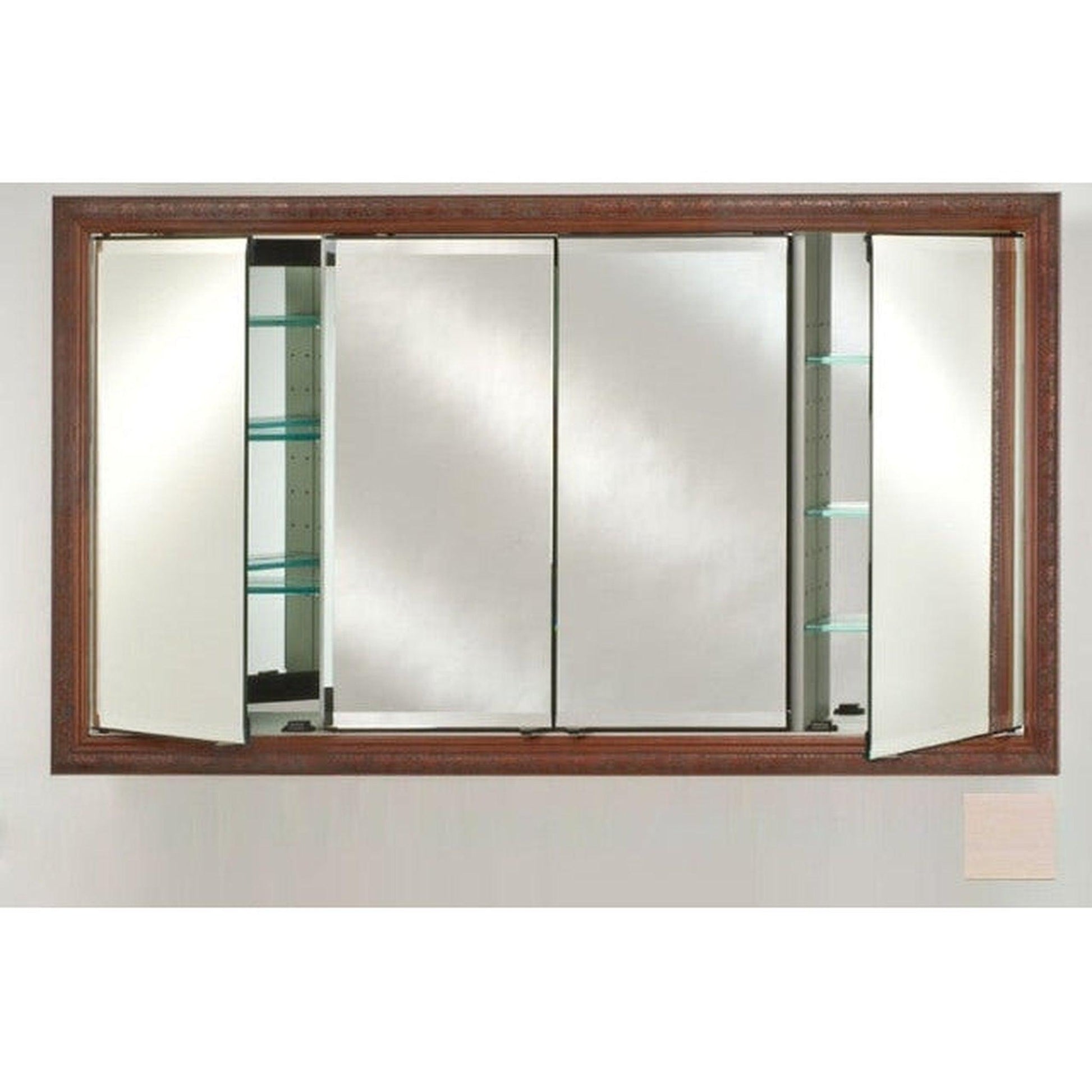 Afina Signature 63" x 36" Arlington Pickled Recessed Four Door Medicine Cabinet With Beveled Edge Mirror