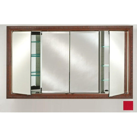 Afina Signature 63" x 36" Colorgrain Red Recessed Four Door Medicine Cabinet With Beveled Edge Mirror