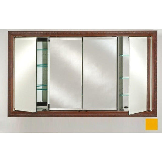 Afina Signature 63" x 36" Colorgrain Yellow Recessed Four Door Medicine Cabinet With Beveled Edge Mirror